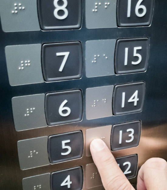 Btones ascensor braille